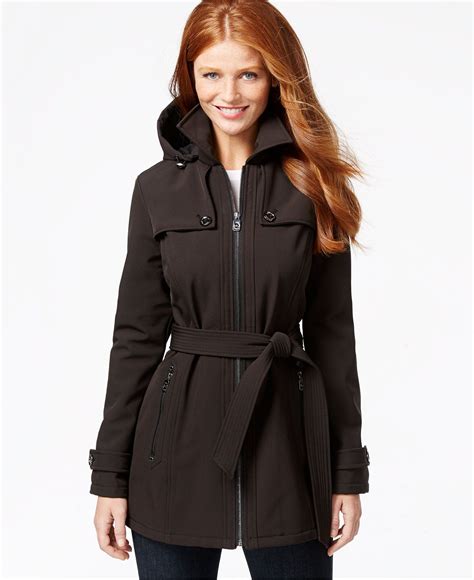 michael kors softshell hooded jacket|Michael Kors rain jacket women.